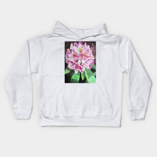 Pink Rhododendron flower watercolour painting Kids Hoodie